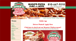 Desktop Screenshot of hugospizzasubsandmore.com